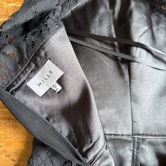 Milly of New York black leather and lace dress Size 6 - Picture 9 of 13